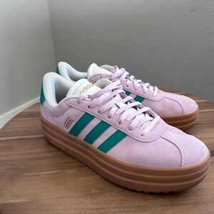 Adidas Gazelle Women's Pastel Pink and Teal Sneakers
